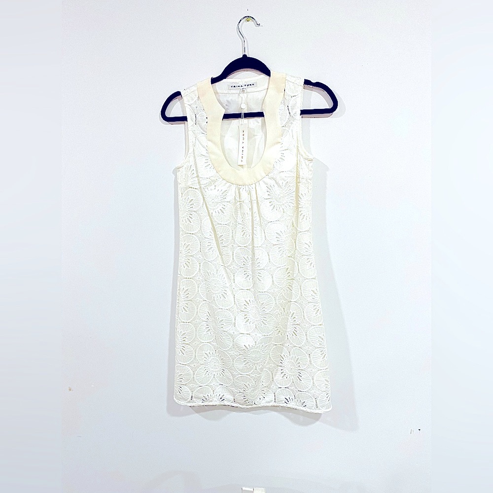 Trina Turk Ivory Cream Lace sleeveless Dress